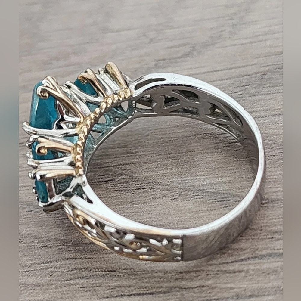 Michael Valitutti Paraiba Topaz Marquis Ring - Picture 7 of 13